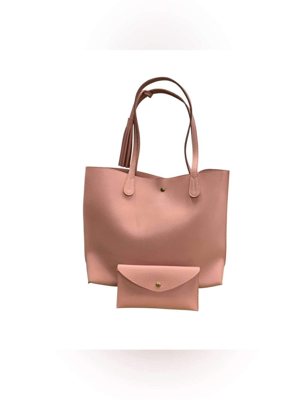 Hoxis Pink Pebbled Tote with Matching Pouch